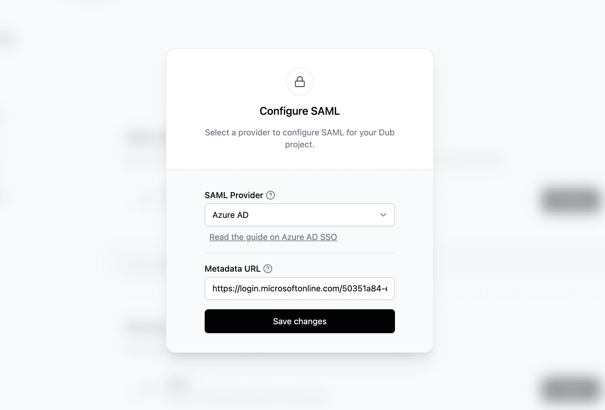 SAML SSO Modal